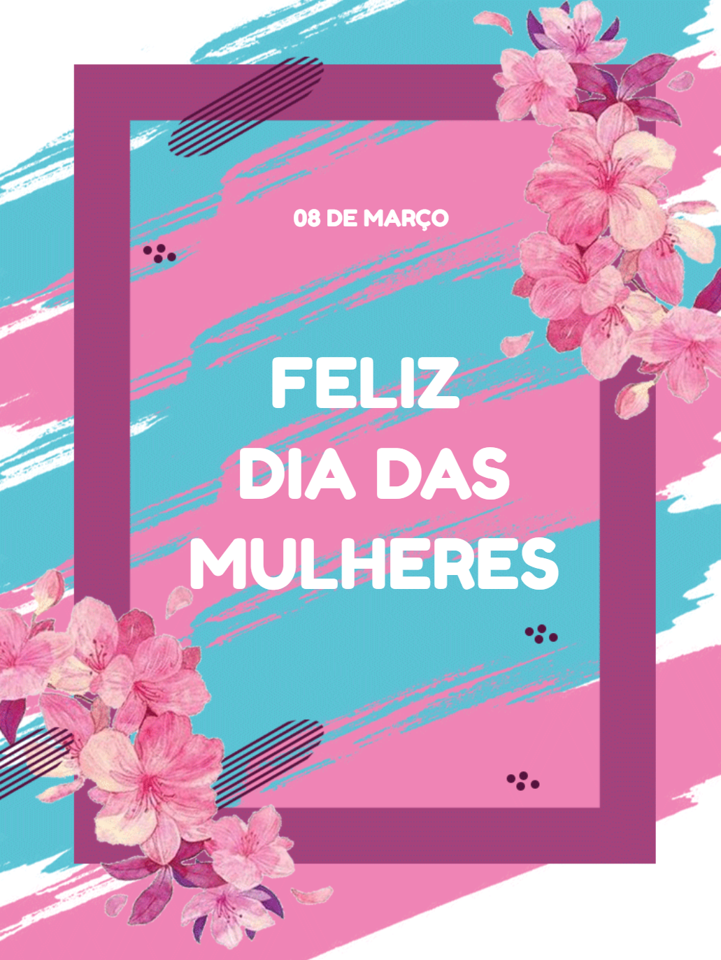 Cartão Dia da Mulher Floral e Moderno para Editar Online Cartão Dia da Mulher Floral e Moderno para Editar Online