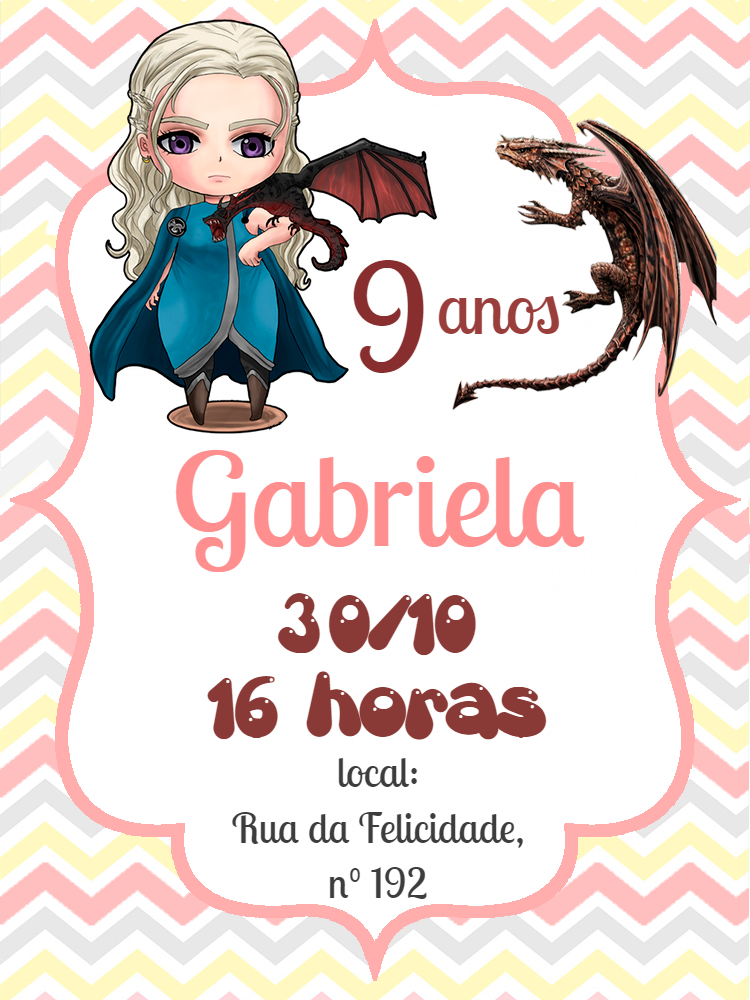 Convite Aniversário House of Dragon para Editar Online