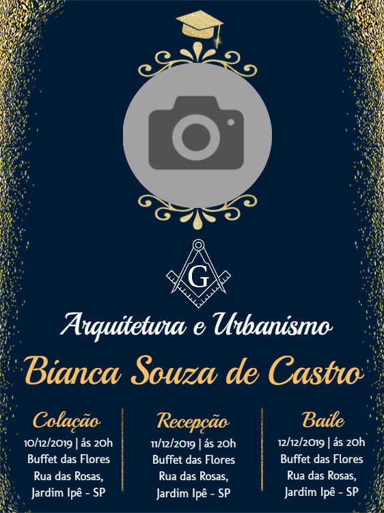Convite Formatura Arquitetura e Urbanismo com Foto para Editar Convite Formatura Arquitetura e Urbanismo com Foto para Editar