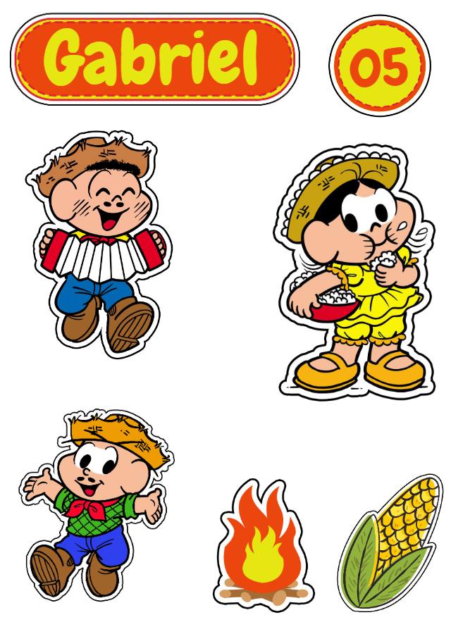 Topo de Bolo Festa Junina Turma da Mônica para Editar e Imprimir Topo de Bolo Festa Junina Turma da Mônica para Editar e Imprimir