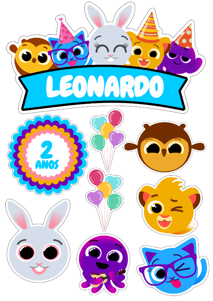 Topo de Bolo Bolofofos Editável com Personagens para Imprimir Topo de Bolo Bolofofos Editável com Personagens para Imprimir