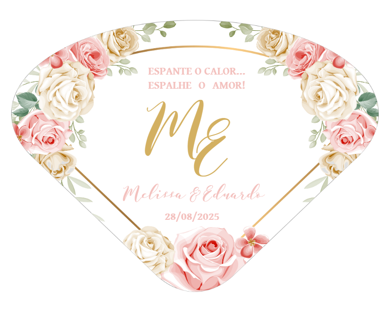 Leque Ventarola de Casamento Floral para Editar Online Leque Ventarola de Casamento Floral para Editar Online