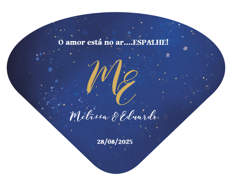 Leque Ventarola Casamento Céu Estrelado para Editar Online Leque Ventarola Casamento Céu Estrelado para Editar Online