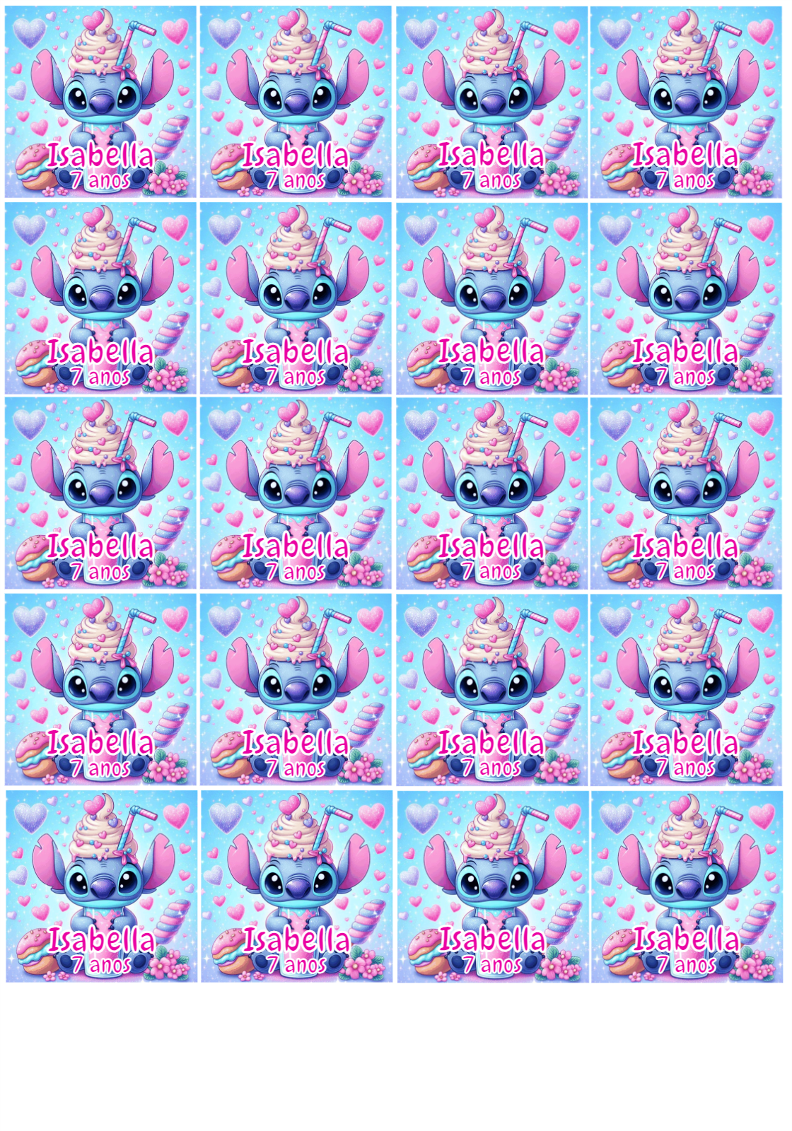 Adesivo Aniversário Stitch Doceria para Editar e Imprimir Adesivo Aniversário Stitch Doceria para Editar e Imprimir