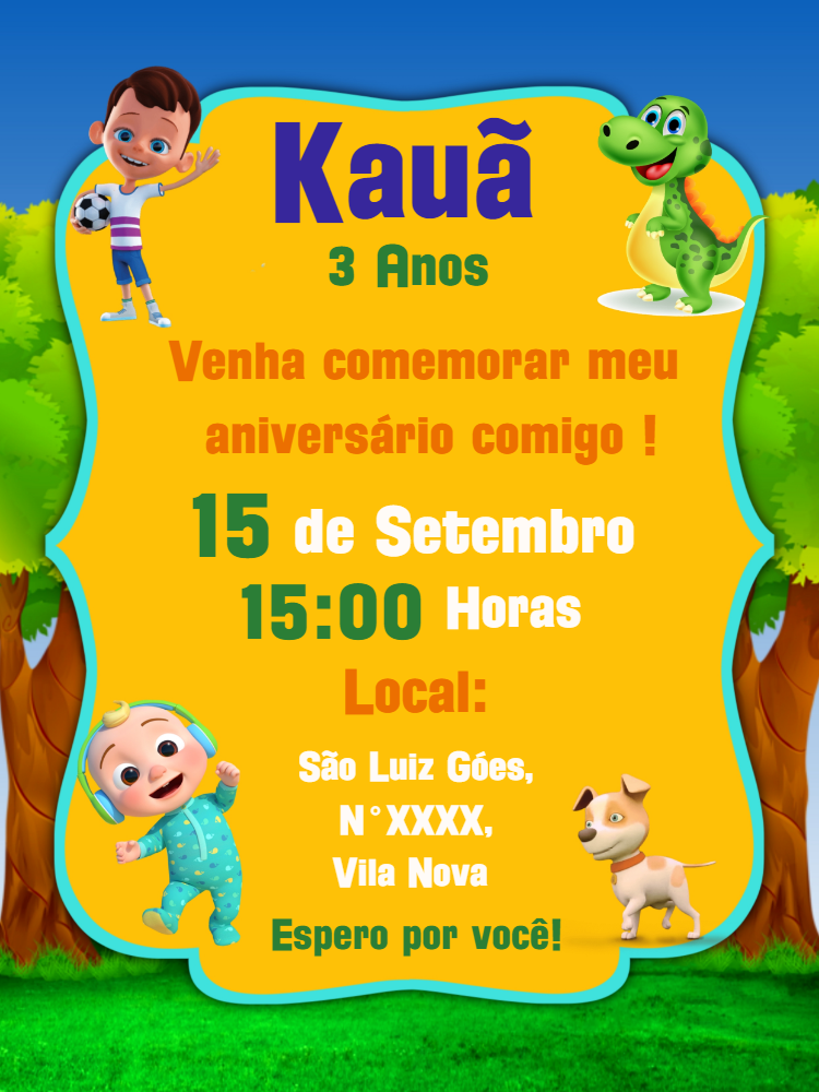 Convite Aniversário Johny e Amigos para Editar Online Convite Aniversário Johny e Amigos para Editar Online