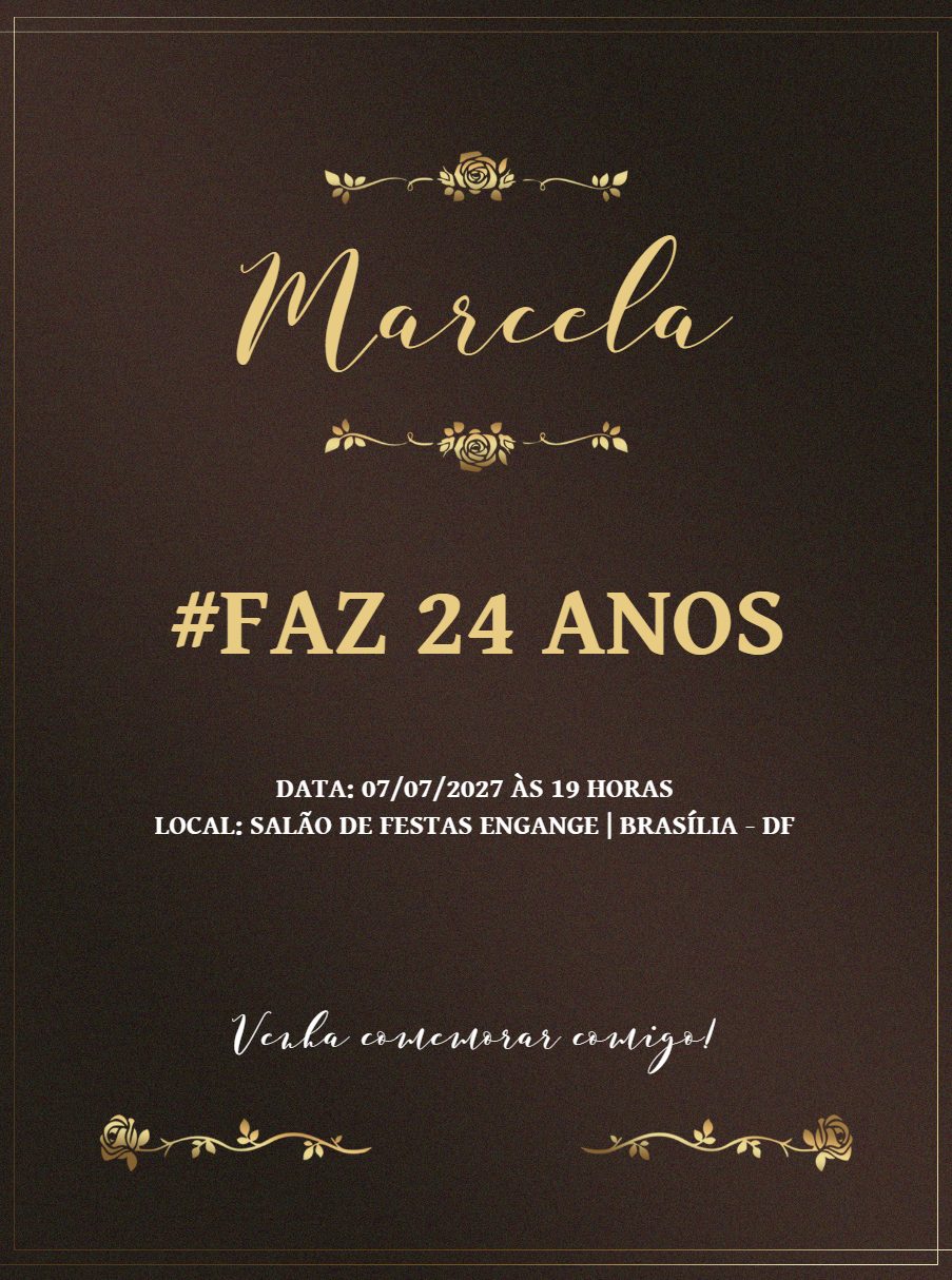 Convite de Aniversário Floral Elegante para Editar Online Convite de Aniversário Floral Elegante para Editar Online