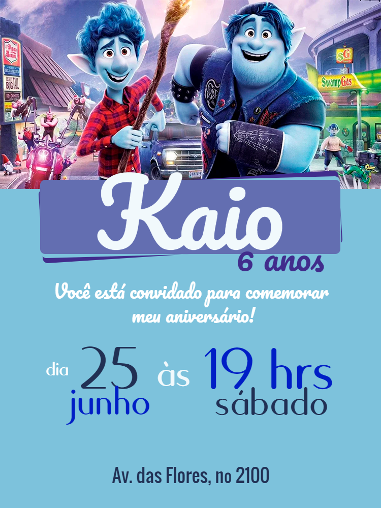 Convite Aniversário Dois Irmãos: Jornada Fantástica para Editar Convite Aniversário Dois Irmãos: Jornada Fantástica para Editar