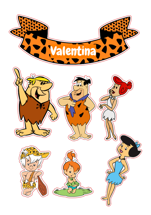 Topo de Bolo Os Flintstones com Personagens para Editar Online Topo de Bolo Os Flintstones com Personagens para Editar Online