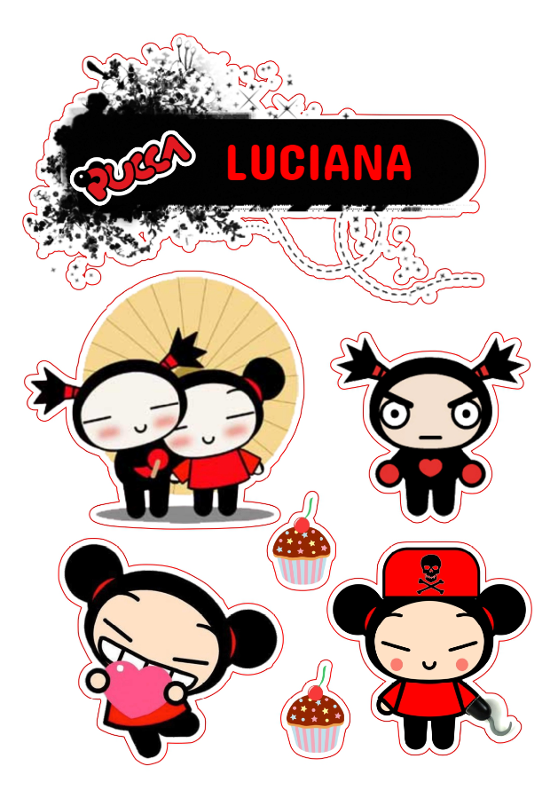 Topo de Bolo Pucca Editável Online para Festa de Aniversário Topo de Bolo Pucca Editável Online para Festa de Aniversário