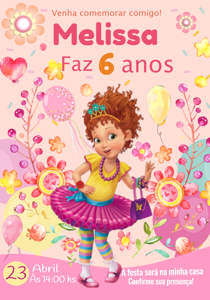 Convite de Aniversário Fancy Nancy Clancy para Editar Online Convite de Aniversário Fancy Nancy Clancy para Editar Online