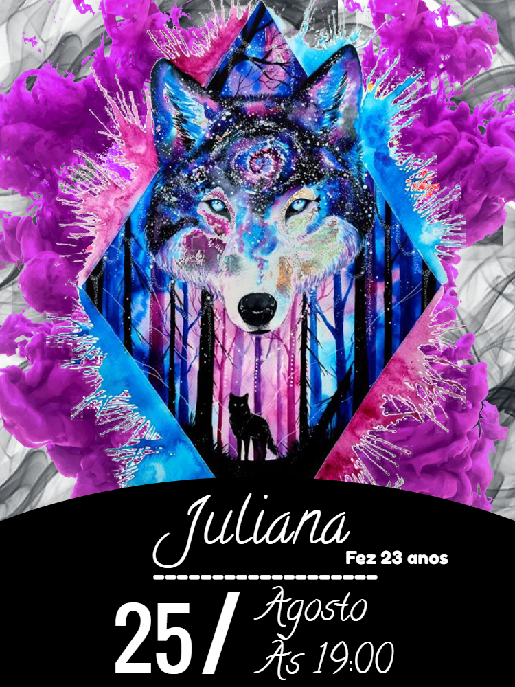Convite de Aniversário Lobo Aquarela para Editar Online Convite de Aniversário Lobo Aquarela para Editar Online