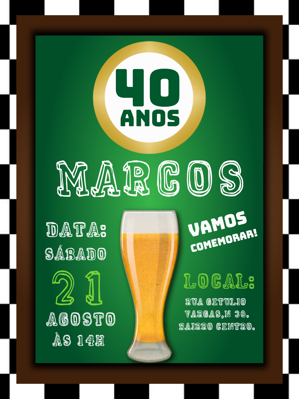 Convite de Aniversário Boteco com Cerveja para Editar Online Convite de Aniversário Boteco com Cerveja para Editar Online