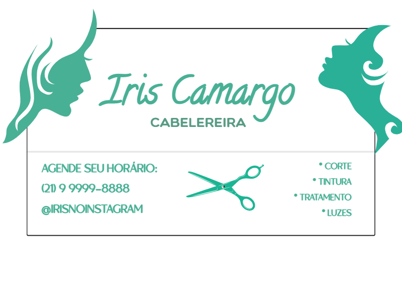 Cartão de Visita Cabeleireira Moderno para Editar Online Cartão de Visita Cabeleireira Moderno para Editar Online