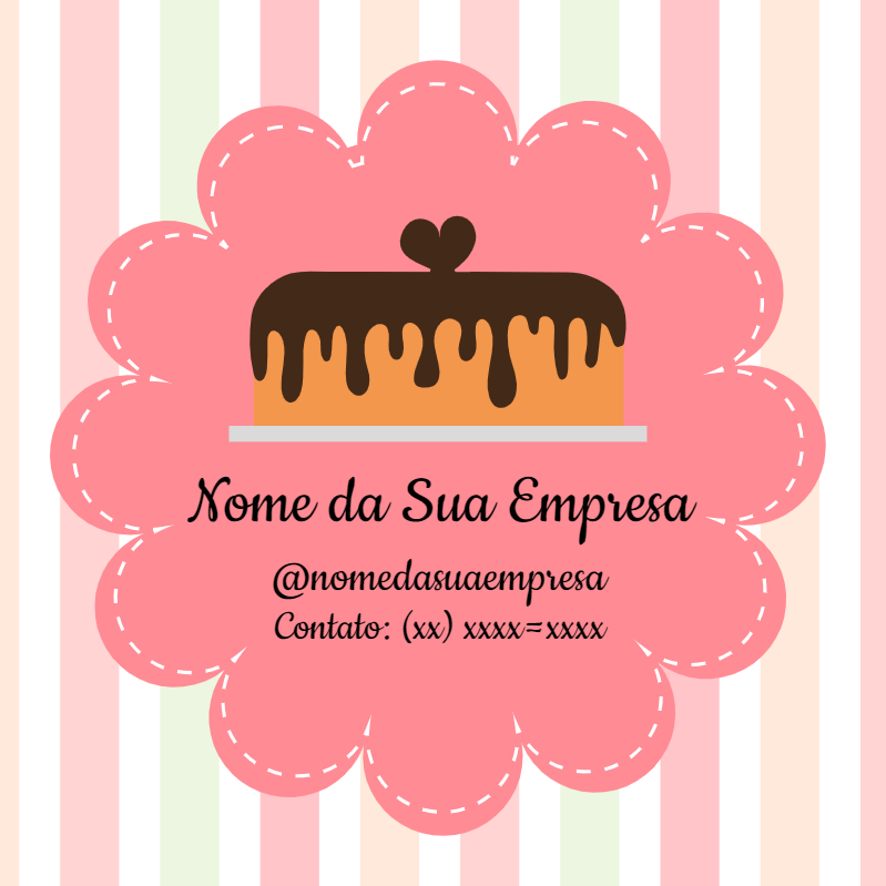 Logo Editável para Confeitaria com Bolo para Personalizar Logo Editável para Confeitaria com Bolo para Personalizar