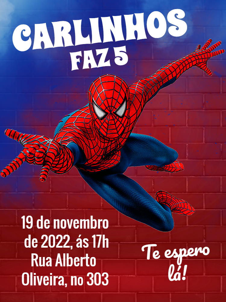 Convite de Aniversário Homem Aranha para Editar Online Convite de Aniversário Homem Aranha para Editar Online
