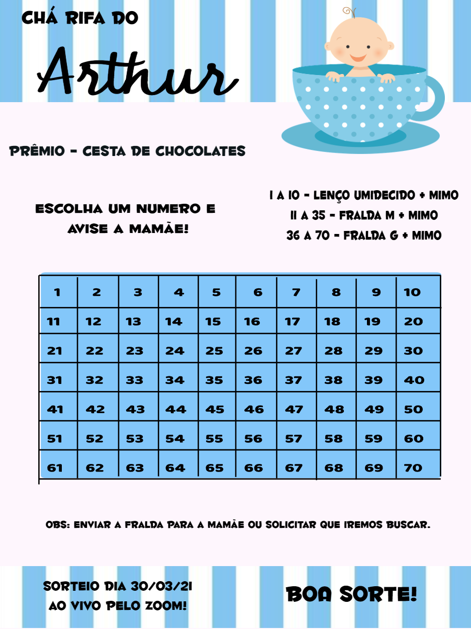 Convite Chá Rifa de Bebê Menino Azul para Editar Online Convite Chá Rifa de Bebê Menino Azul para Editar Online