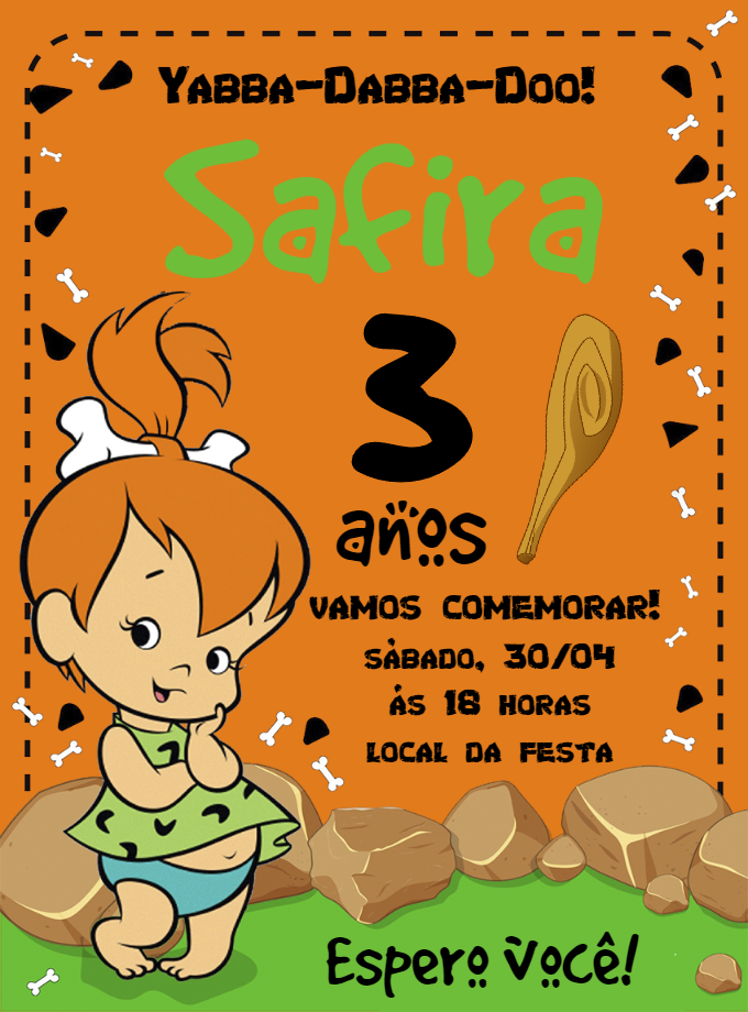 Convite de Aniversário Pedrita para Editar Online Convite de Aniversário Pedrita para Editar Online