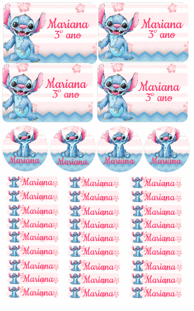 Kit de Etiquetas Escolares Stitch para Editar e Imprimir Kit de Etiquetas Escolares Stitch para Editar e Imprimir