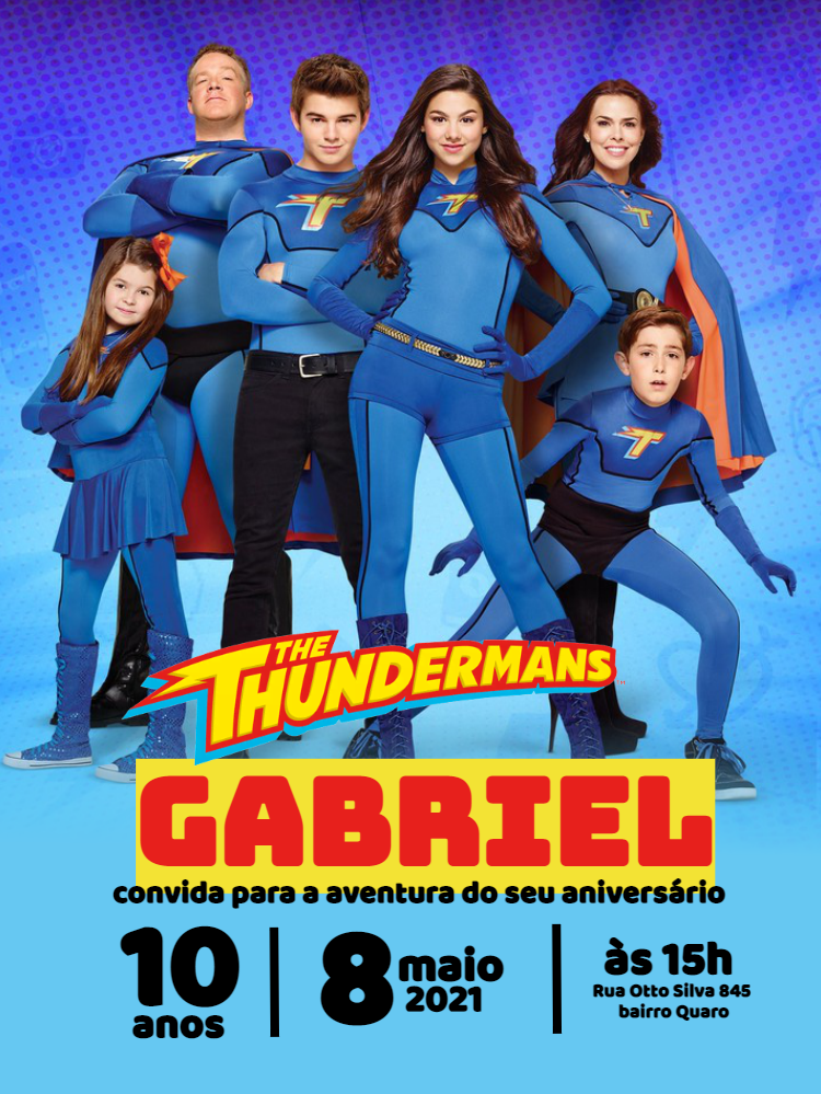 Convite de Aniversário Os Thundermans para Editar Online Convite de Aniversário Os Thundermans para Editar Online