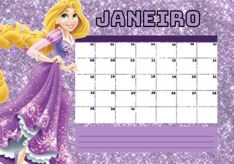 Planner da Rapunzel com Glitter para Editar Online Planner da Rapunzel com Glitter para Editar Online