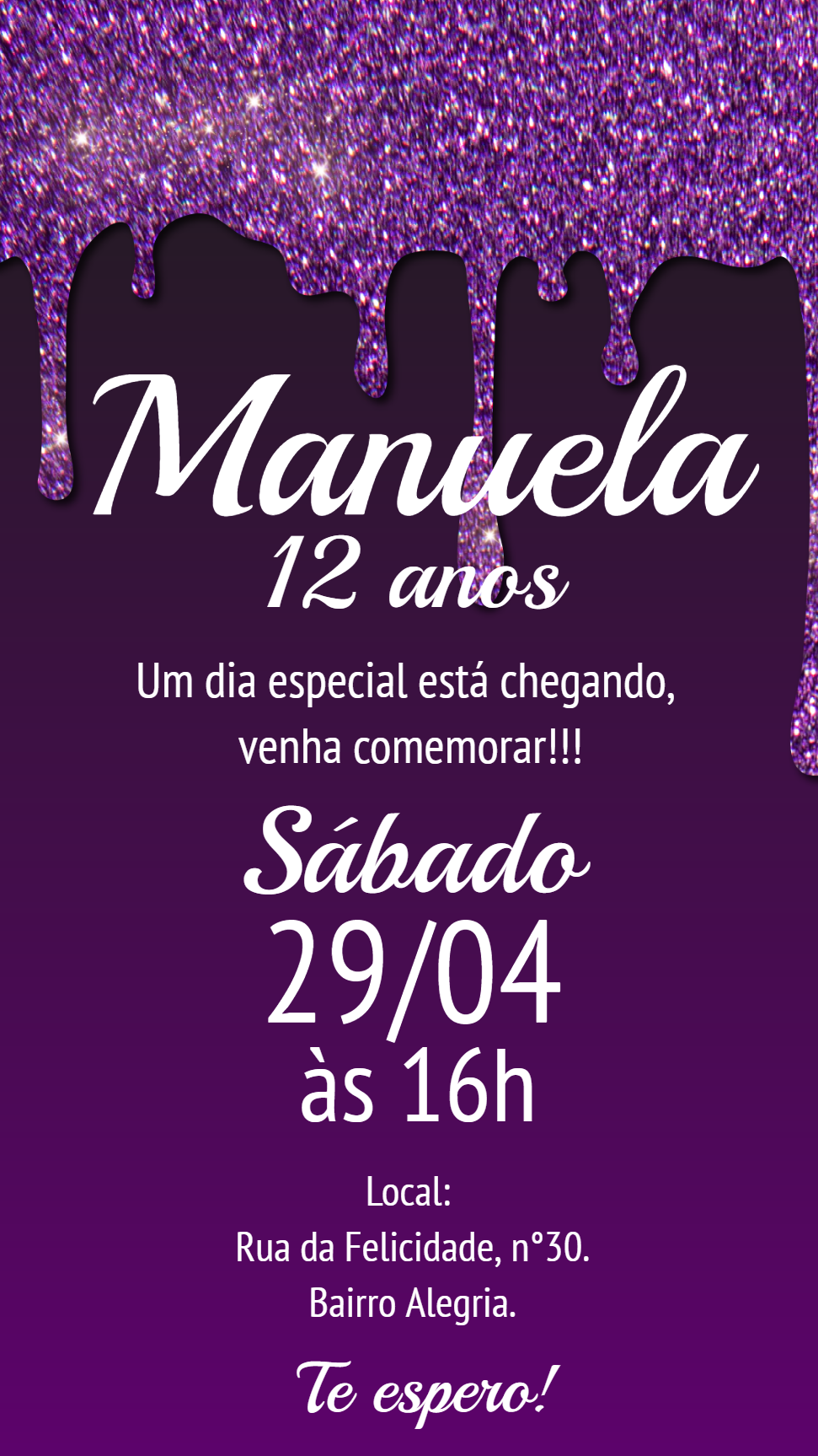 Convite de Aniversário Estilo Euphoria para Editar Online Convite de Aniversário Estilo Euphoria para Editar Online