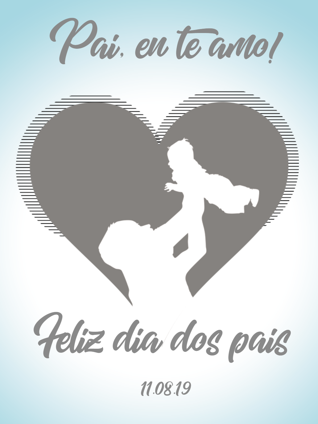 Post Dia dos Pais com Silhueta de Pai e Filho para Editar Post Dia dos Pais com Silhueta de Pai e Filho para Editar
