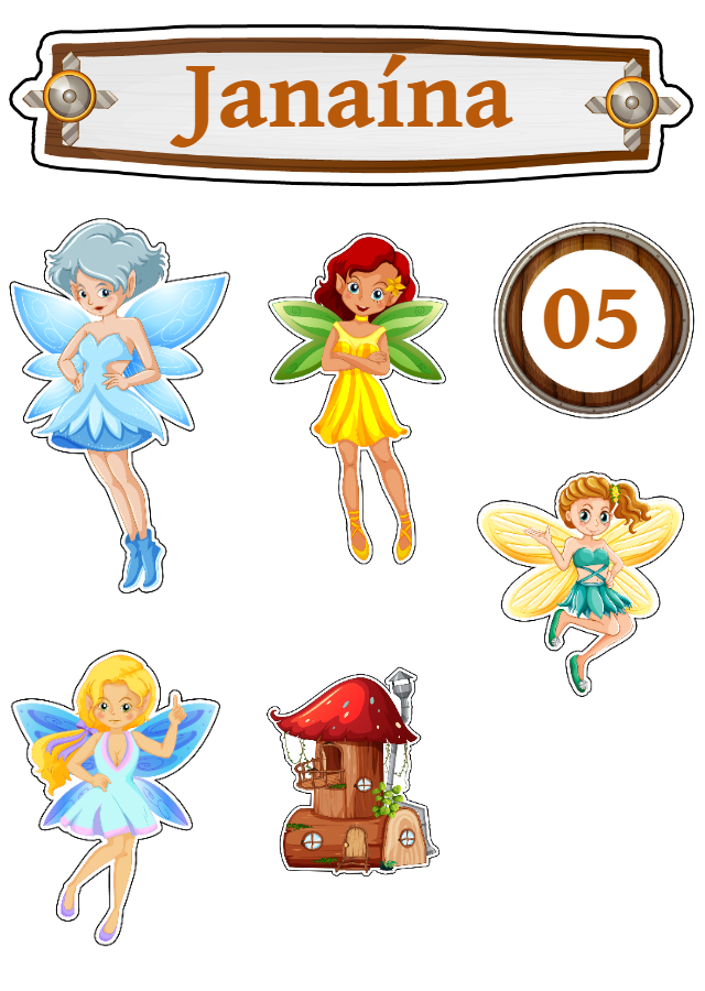 Topo de Bolo Fadinhas para Aniversário para Editar Online Topo de Bolo Fadinhas para Aniversário para Editar Online