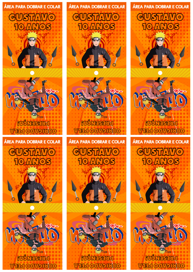 Capa para Pirulito Naruto Editável para Festa de Aniversário Capa para Pirulito Naruto Editável para Festa de Aniversário