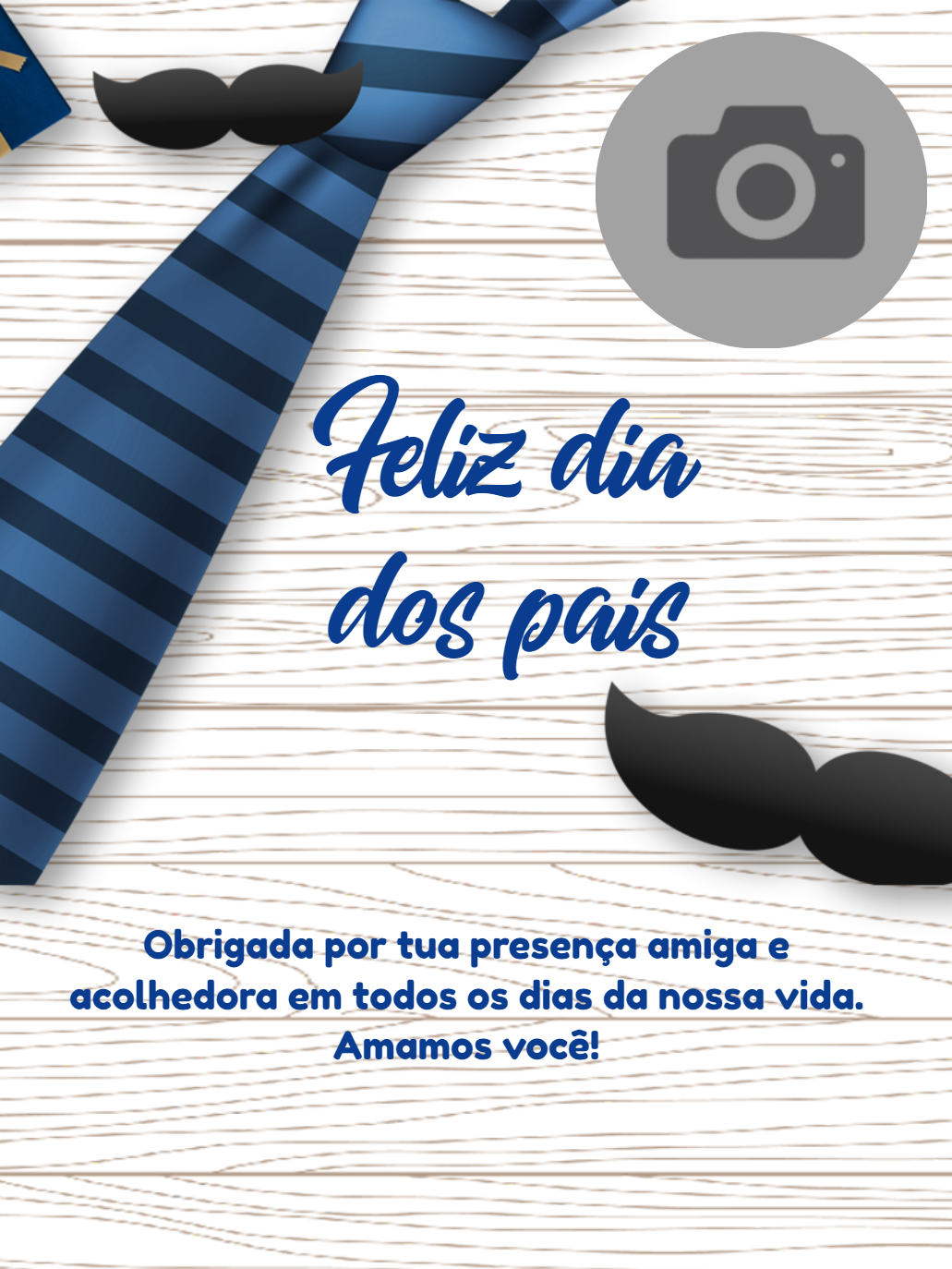 Cartão Dia dos Pais com Foto e Gravata para Editar Online Cartão Dia dos Pais com Foto e Gravata para Editar Online