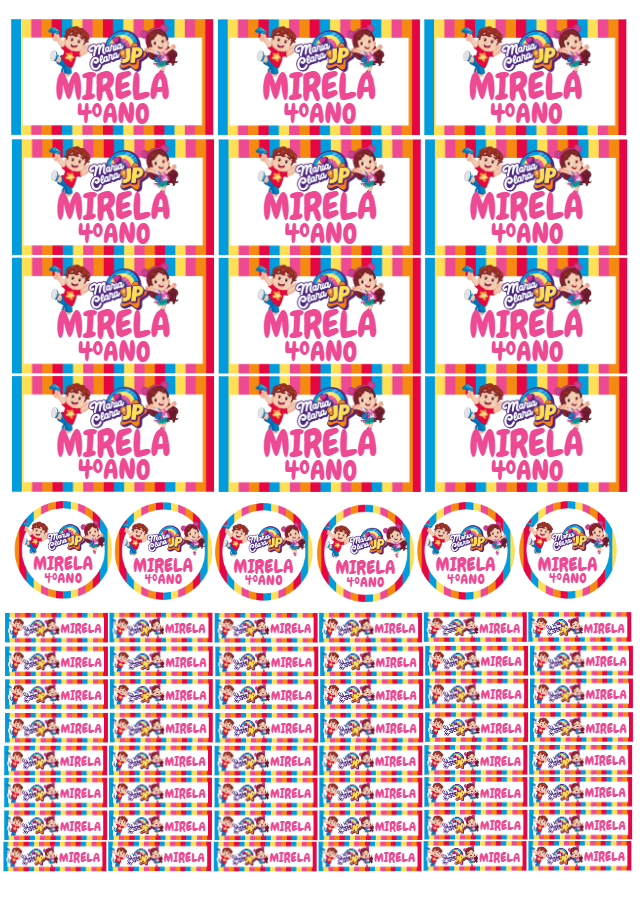 Etiqueta Escolar Maria Clara e JP para Editar e Imprimir Etiqueta Escolar Maria Clara e JP para Editar e Imprimir