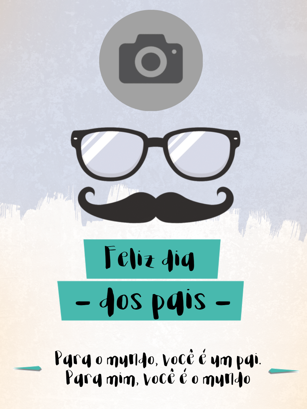 Cartão Dia dos Pais com Bigode e Foto para Editar Online