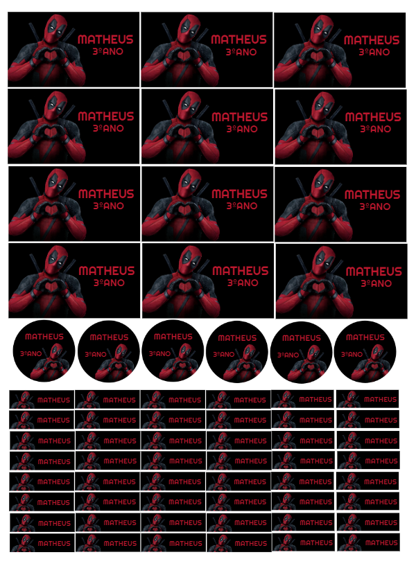Kit Etiqueta Escolar Deadpool Editável Online para Imprimir Kit Etiqueta Escolar Deadpool Editável Online para Imprimir