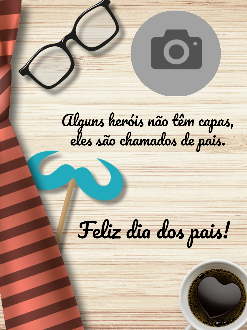 Cartão de Dia dos Pais com Foto para Editar Online Cartão de Dia dos Pais com Foto para Editar Online