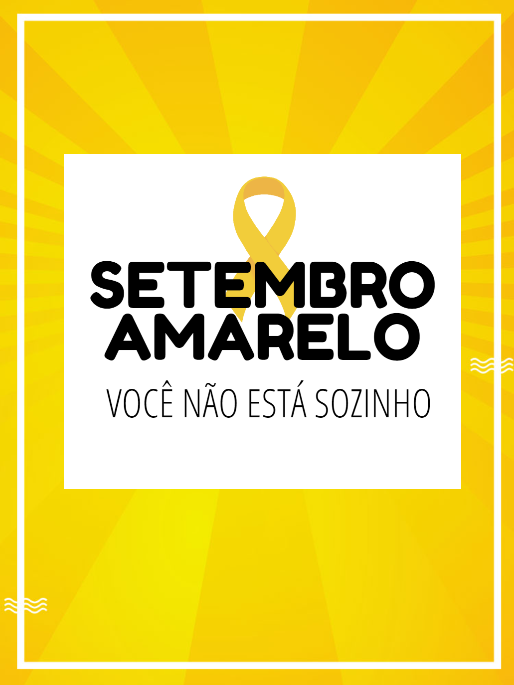 Post Editável Setembro Amarelo com Laço para Editar Online Post Editável Setembro Amarelo com Laço para Editar Online