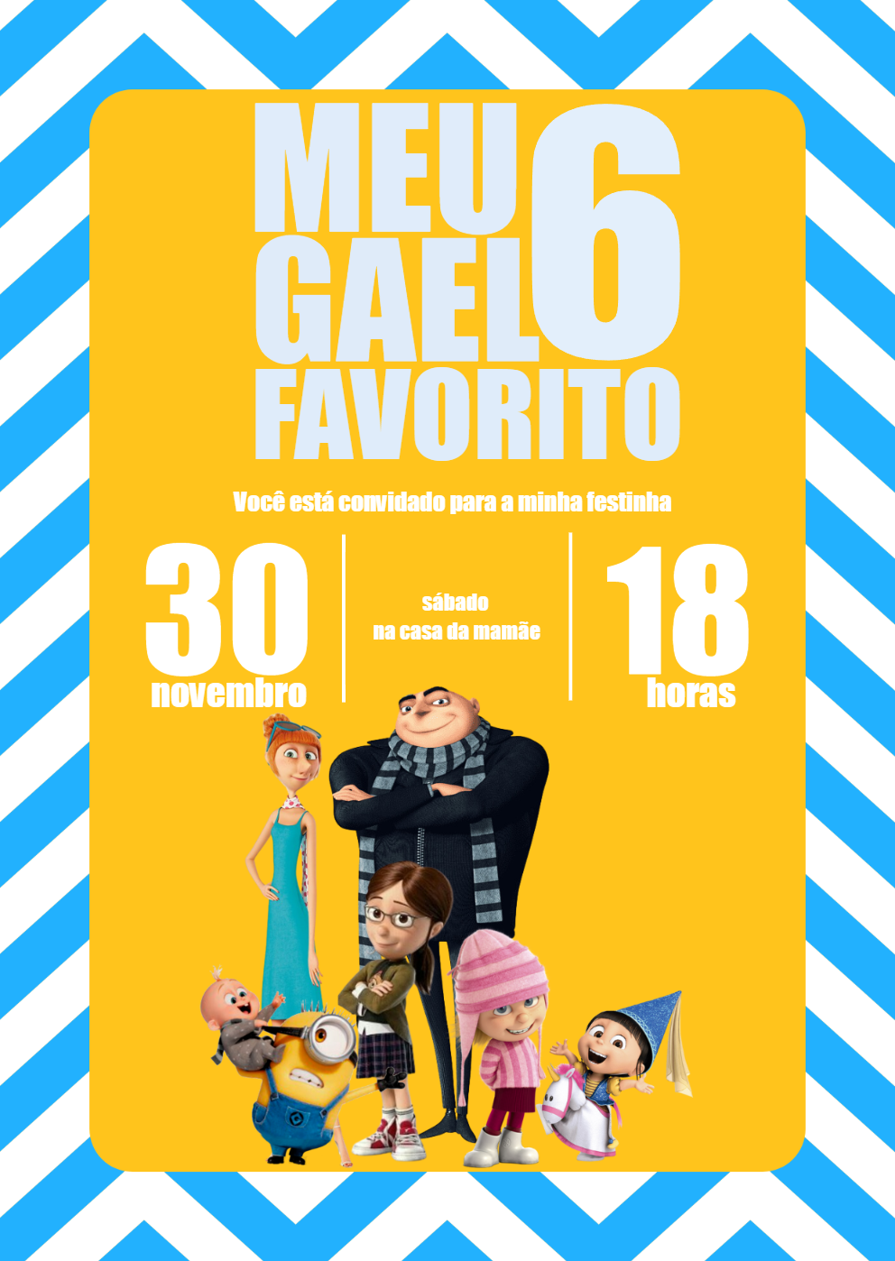 Convite Aniversário Meu Malvado Favorito para Editar Online Convite Aniversário Meu Malvado Favorito para Editar Online