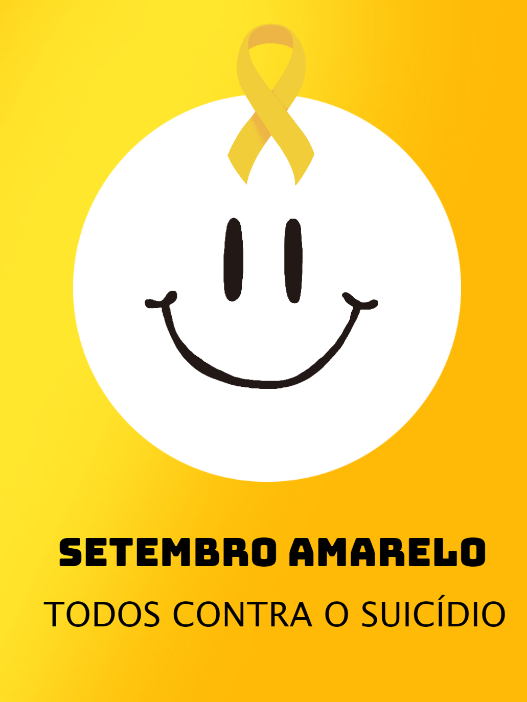 Post Setembro Amarelo com Laço e Frase para Editar Online