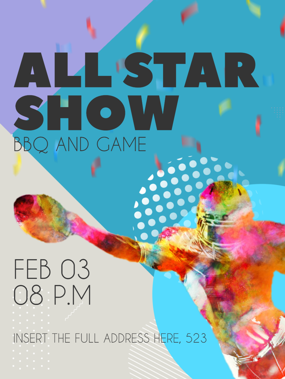 Convite Super Bowl Moderno para Editar Online