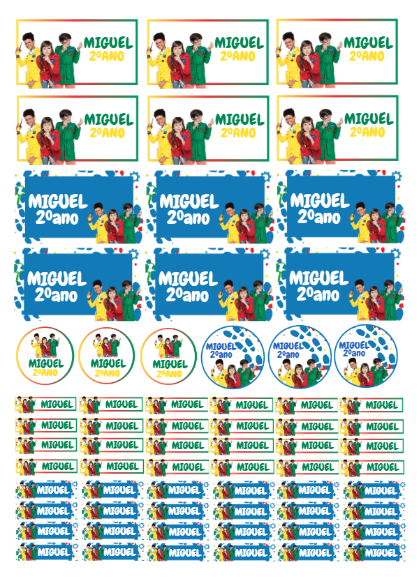 Kit Etiqueta Escolar DPA com Personagens para Editar Online Kit Etiqueta Escolar DPA com Personagens para Editar Online