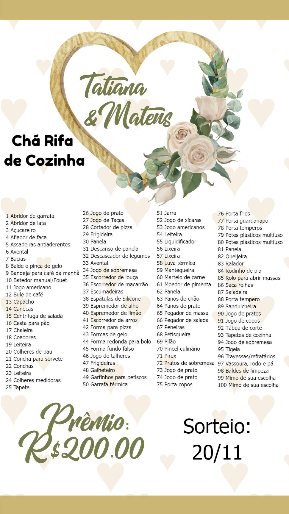 Convite Chá Rifa de Cozinha Floral Delicado para Editar Online Convite Chá Rifa de Cozinha Floral Delicado para Editar Online