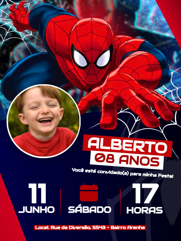 Convite Aniversário Homem Aranha com Foto para Editar Online Convite Aniversário Homem Aranha com Foto para Editar Online