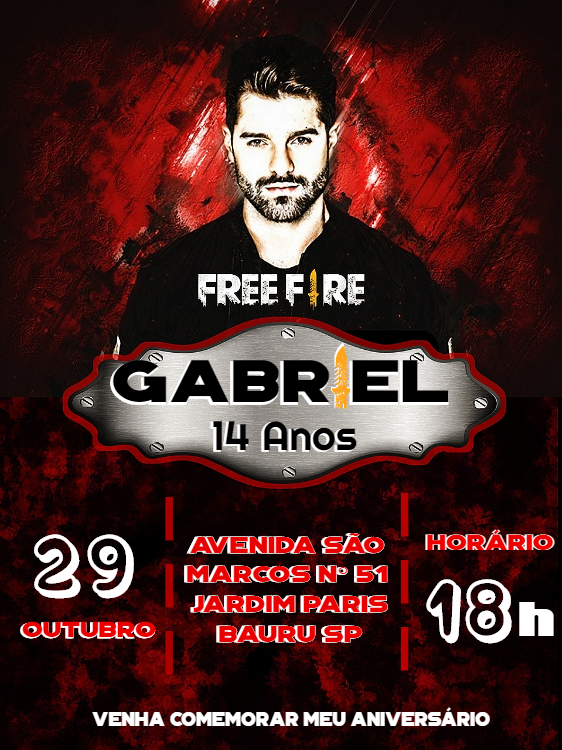 Convite Aniversário Alok Free Fire para Editar Online Convite Aniversário Alok Free Fire para Editar Online