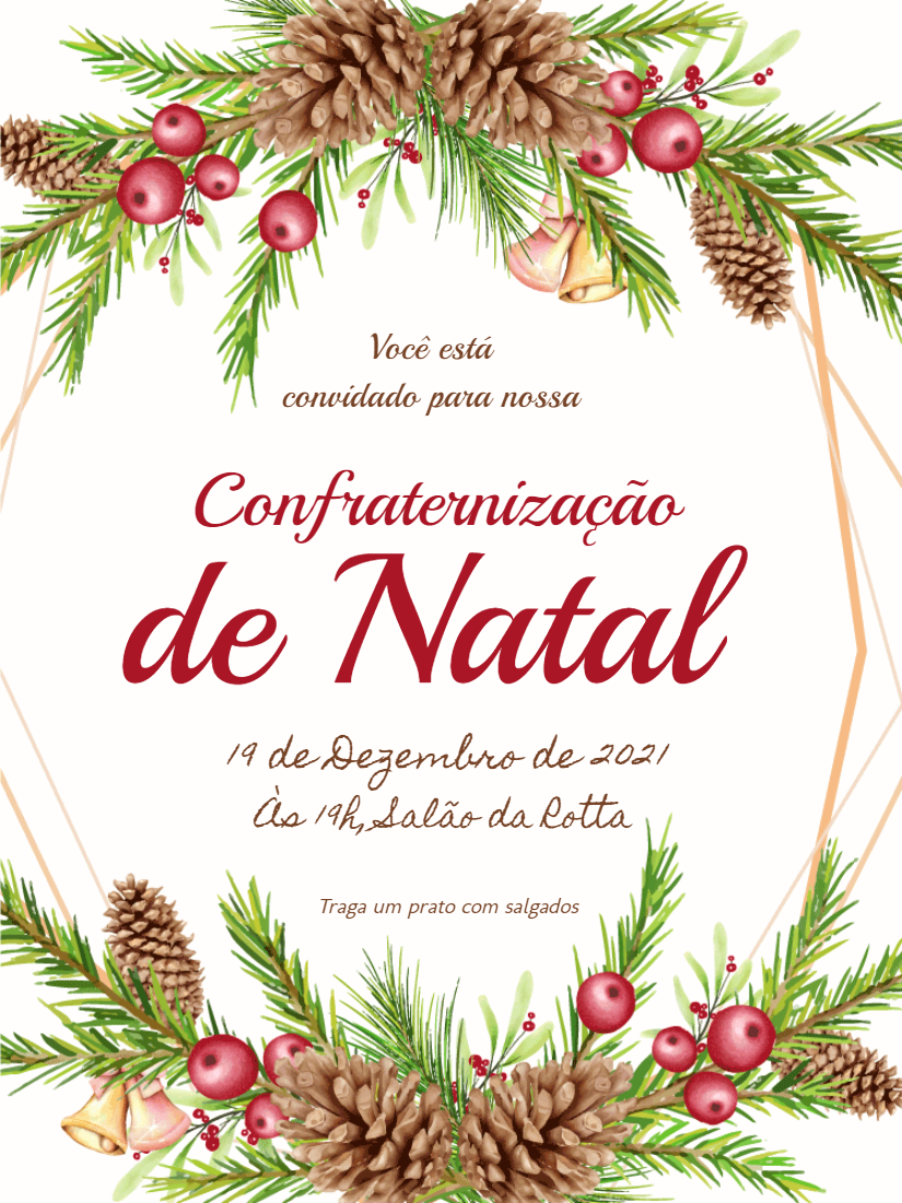 Convite Confraternização de Natal Aquarela para Editar Online Convite Confraternização de Natal Aquarela para Editar Online