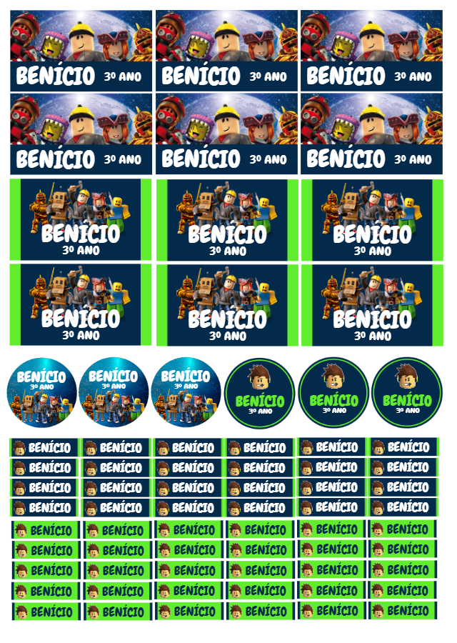 Etiquetas Escolares Roblox: Kit Completo para Editar Online Etiquetas Escolares Roblox: Kit Completo para Editar Online