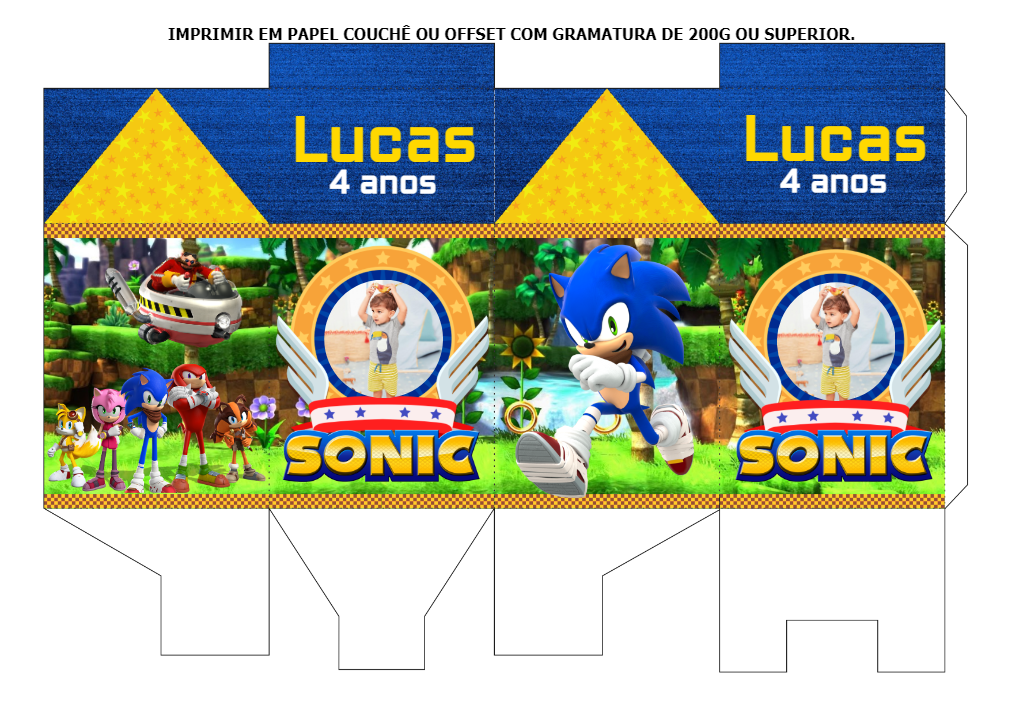 Caixa Milk Sonic com Foto para Editar e Imprimir Caixa Milk Sonic com Foto para Editar e Imprimir