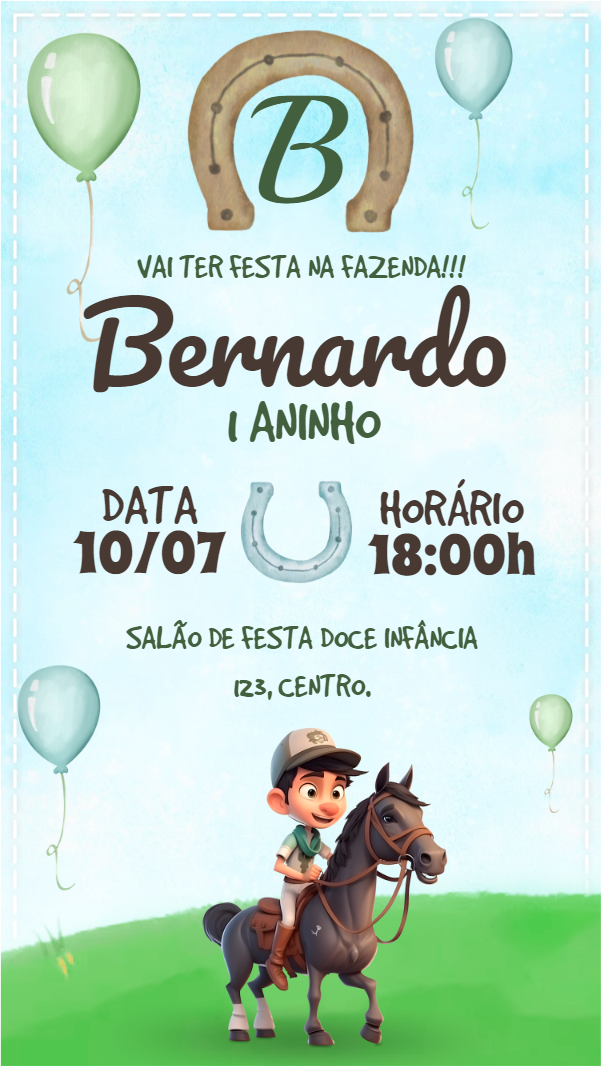 Convite Aniversário Fazendinha Aquarela para Editar Online Convite Aniversário Fazendinha Aquarela para Editar Online