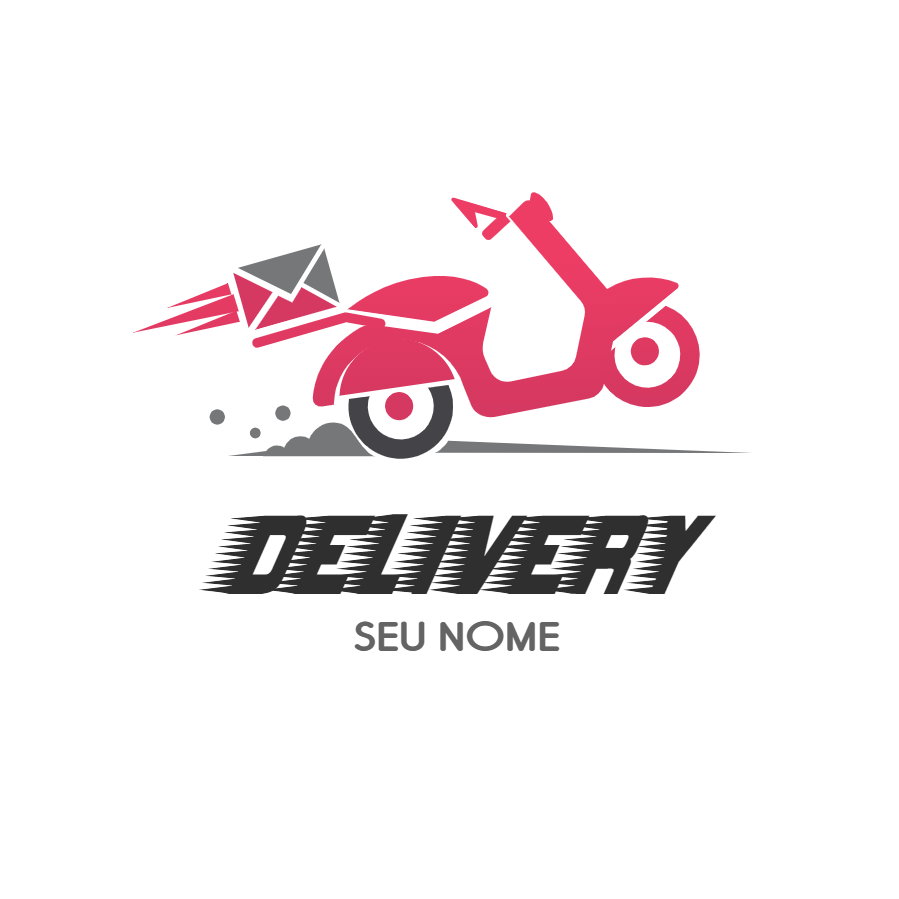 Logo para Delivery com Moto Editável Online Logo para Delivery com Moto Editável Online