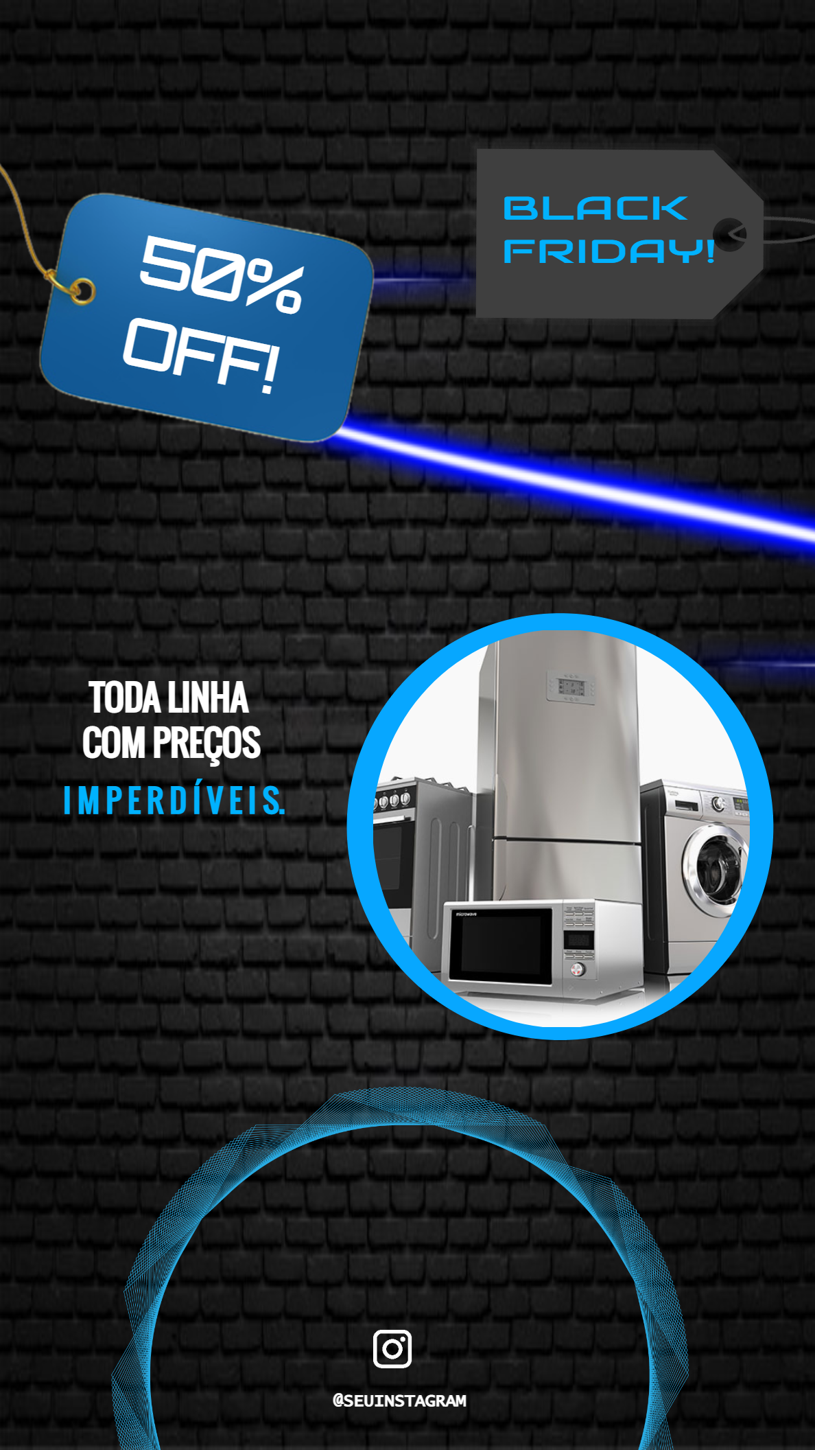 Arte Black Friday para Eletrodomésticos Editável com Foto Arte Black Friday para Eletrodomésticos Editável com Foto