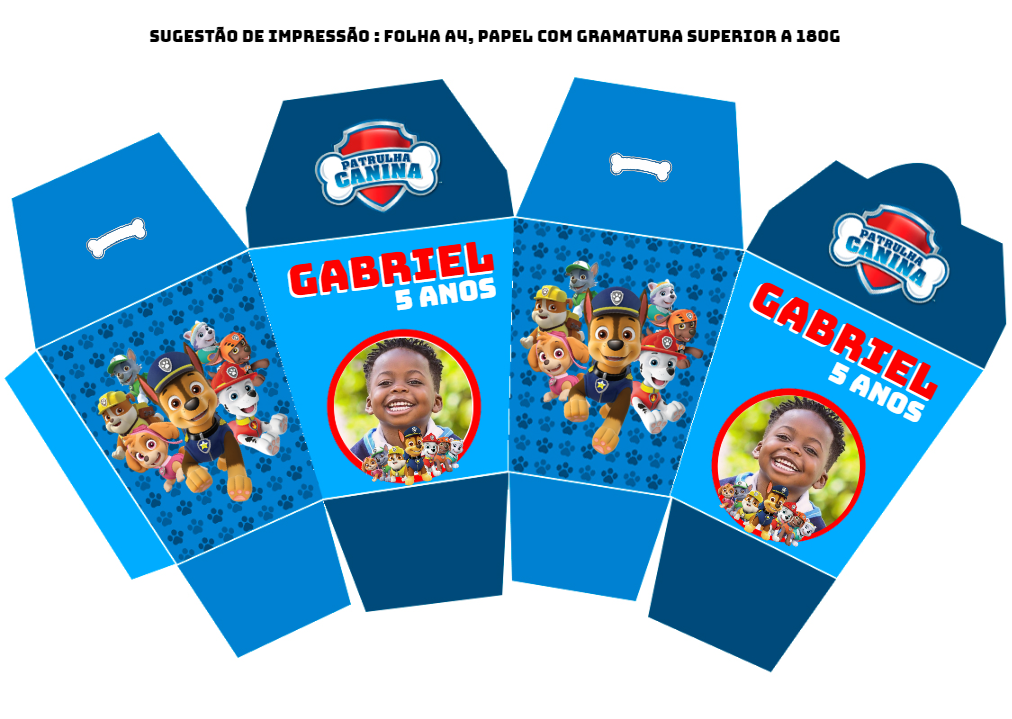 Caixa Sushi Patrulha Canina: Arte Editável para Imprimir Caixa Sushi Patrulha Canina: Arte Editável para Imprimir