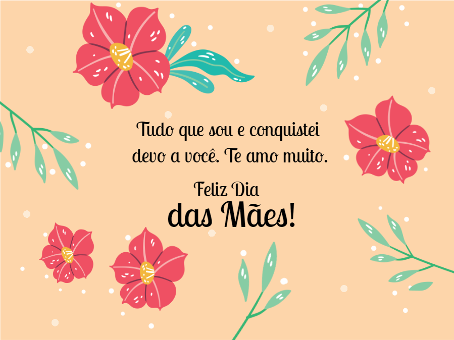 Cartão Dia das Mães Floral para Editar Online Cartão Dia das Mães Floral para Editar Online
