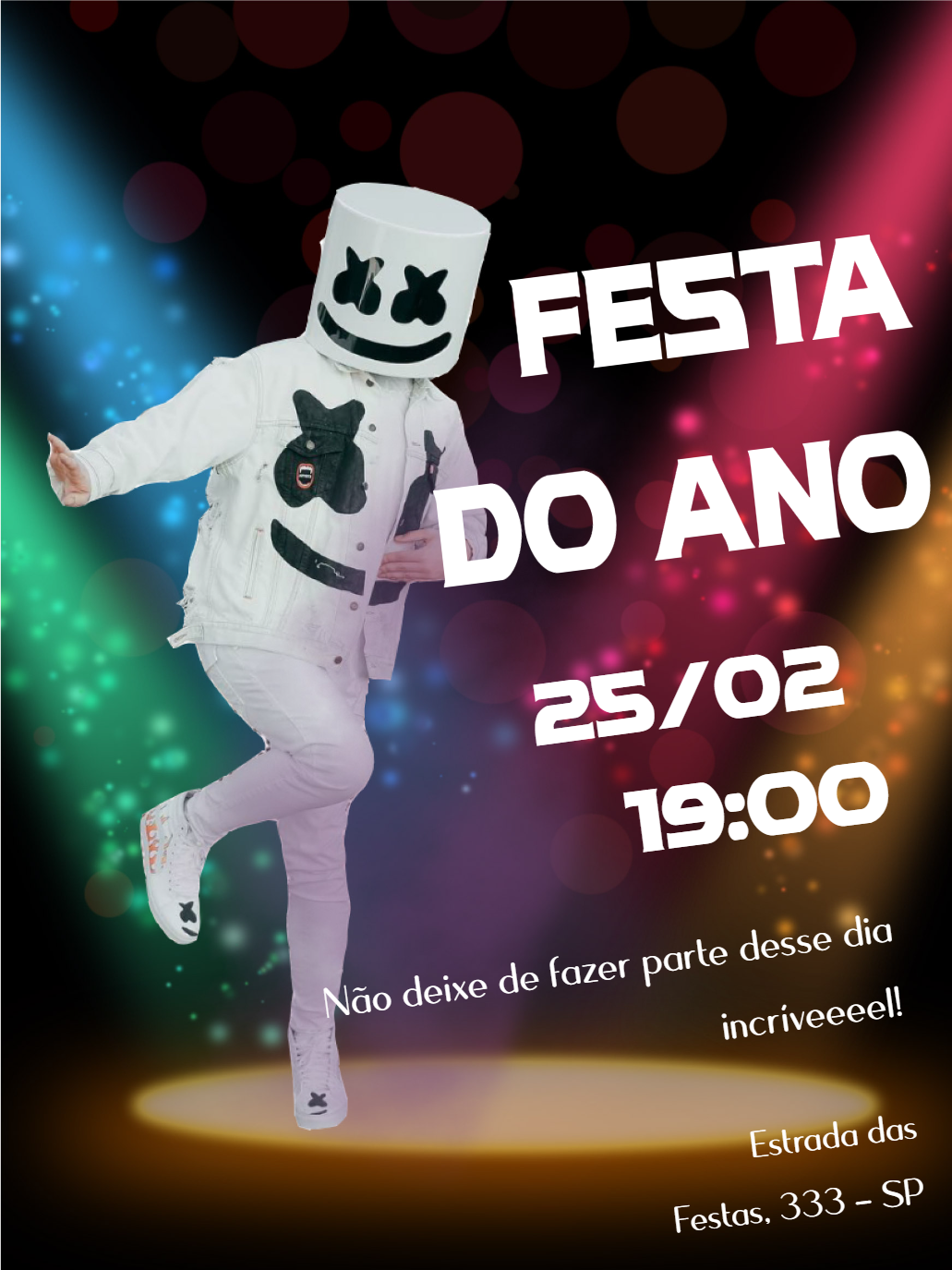 Convite de Aniversário DJ Marshmallow Editável Online Convite de Aniversário DJ Marshmallow Editável Online